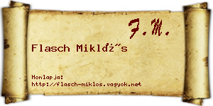 Flasch Miklós névjegykártya